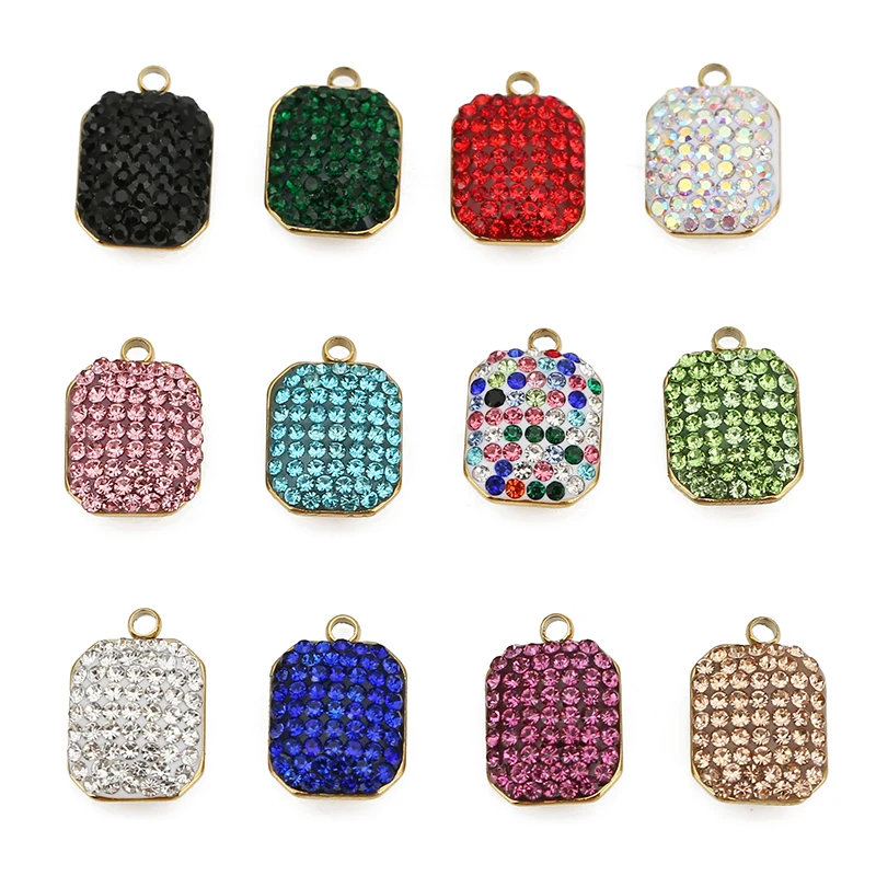5pcs Stainless Steel Rectangle Colorful Rhinestone for Necklace Earrings Jewelry Making Gold Pendants Jewelry Fashion Charms
5pcs Stainless Steel Rectangle Colorful Rhinestone for Necklace Earrings Jewelry Making Gold Pendants Jewelry Fashion Charms