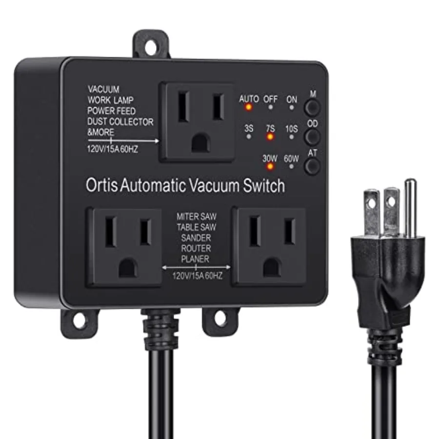 Automatic Vacuum Switch with Extra Outlet for Using More Power Tools Dust Control Autoswitch Delay Vacuum On/Off to Prevent Cir
Automatic Vacuum Switch with Extra Outlet for Using More Power Tools Dust Control Autoswitch Delay Vacuum On/Off to Prevent Cir