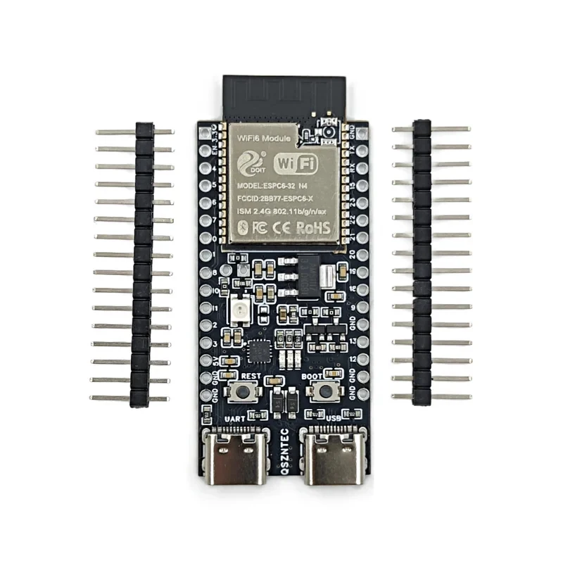 ESP32-C6-DevKitC-1 Development Board ESP32 N4 Core Board 4MB Flash WIFI6 BLE Zigbee Compatible ESP32 Module
ESP32-C6-DevKitC-1 Development Board ESP32 N4 Core Board 4MB Flash WIFI6 BLE Zigbee Compatible ESP32 Module
