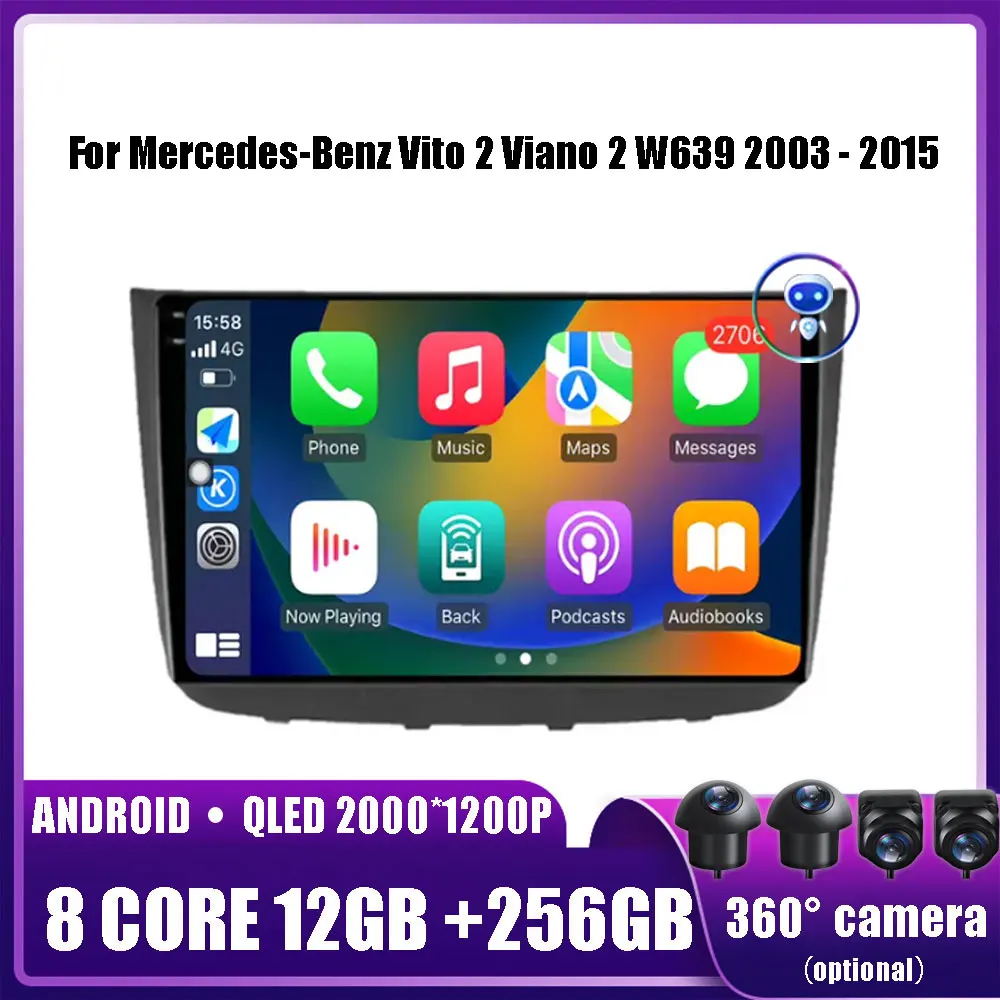 For Mercedes-Benz Vito 2 Viano 2 W639 2003-2015 Car 4G Android OS Multimedia Head Unit Stereo Player GPS Navigation QLED screen
For Mercedes-Benz Vito 2 Viano 2 W639 2003-2015 Car 4G Android OS Multimedia Head Unit Stereo Player GPS Navigation QLED screen