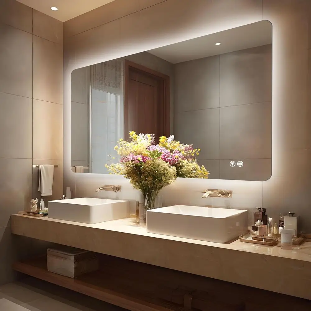 Зеркала с подсветкой 60 x 36 дюймов для ванной комнаты, прямоугольные закругленные углы с подсветкой, светодиодное безрамное зеркало для ванной комнаты с подсветкой, анти
Зеркала с подсветкой 60 x 36 дюймов для ванной комнаты, прямоугольные закругленные углы с подсветкой, светодиодное безрамное зеркало для ванной комнаты с подсветкой, анти