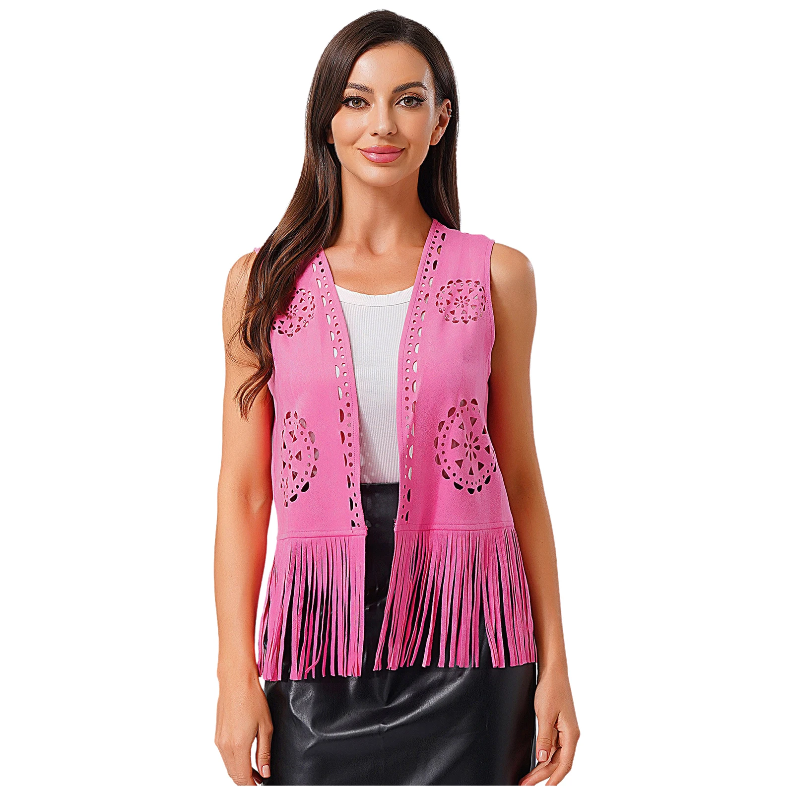 Women Carnival Cowgirl Tribe Stylish Cosplay Cardigans Tassel Vintage Tank Tops Waistcoat for 70s Disco Hippie Role Play Outfits 
Women Carnival Cowgirl Tribe Stylish Cosplay Cardigans Tassel Vintage Tank Tops Waistcoat for 70s Disco Hippie Role Play Outfits