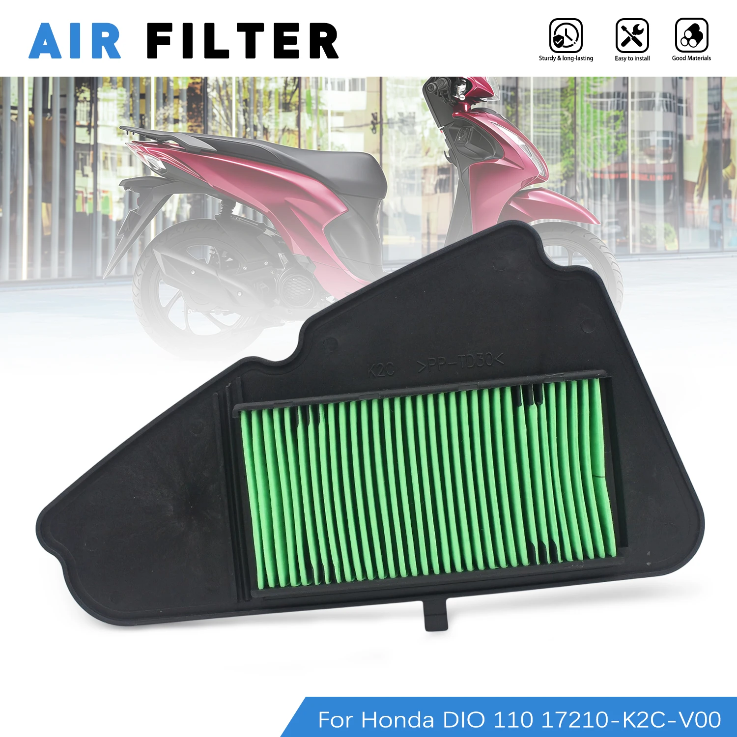 For Honda DIO 110 2020 2021 2022 17210-K2C-V00 High-Flow Air Cleaner Intake Filter Element Air Filter Accessories Moto
For Honda DIO 110 2020 2021 2022 17210-K2C-V00 High-Flow Air Cleaner Intake Filter Element Air Filter Accessories Moto