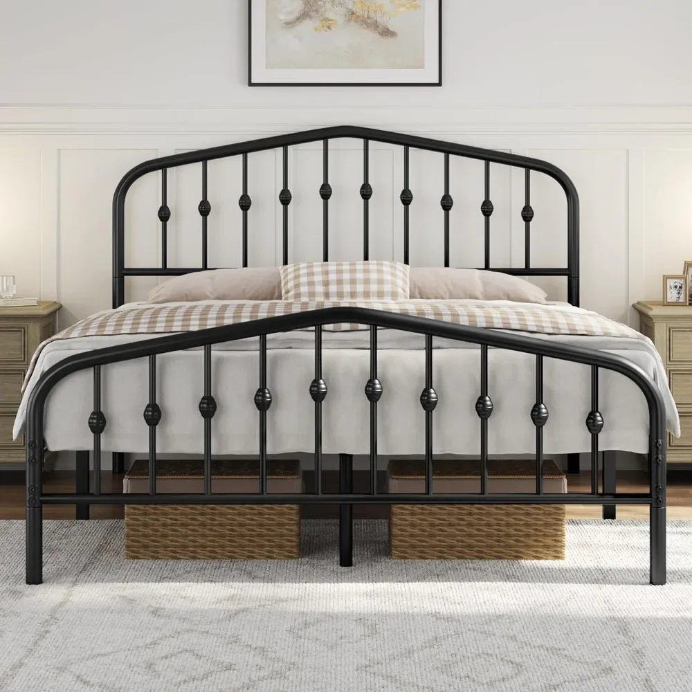 Queen Bed Frames Metal Platform Bed With Victorian Style Wrought Iron Headboard And Footboard/Easy Assembly/No Box Spring Needed
Queen Bed Frames Metal Platform Bed With Victorian Style Wrought Iron Headboard And Footboard/Easy Assembly/No Box Spring Needed
