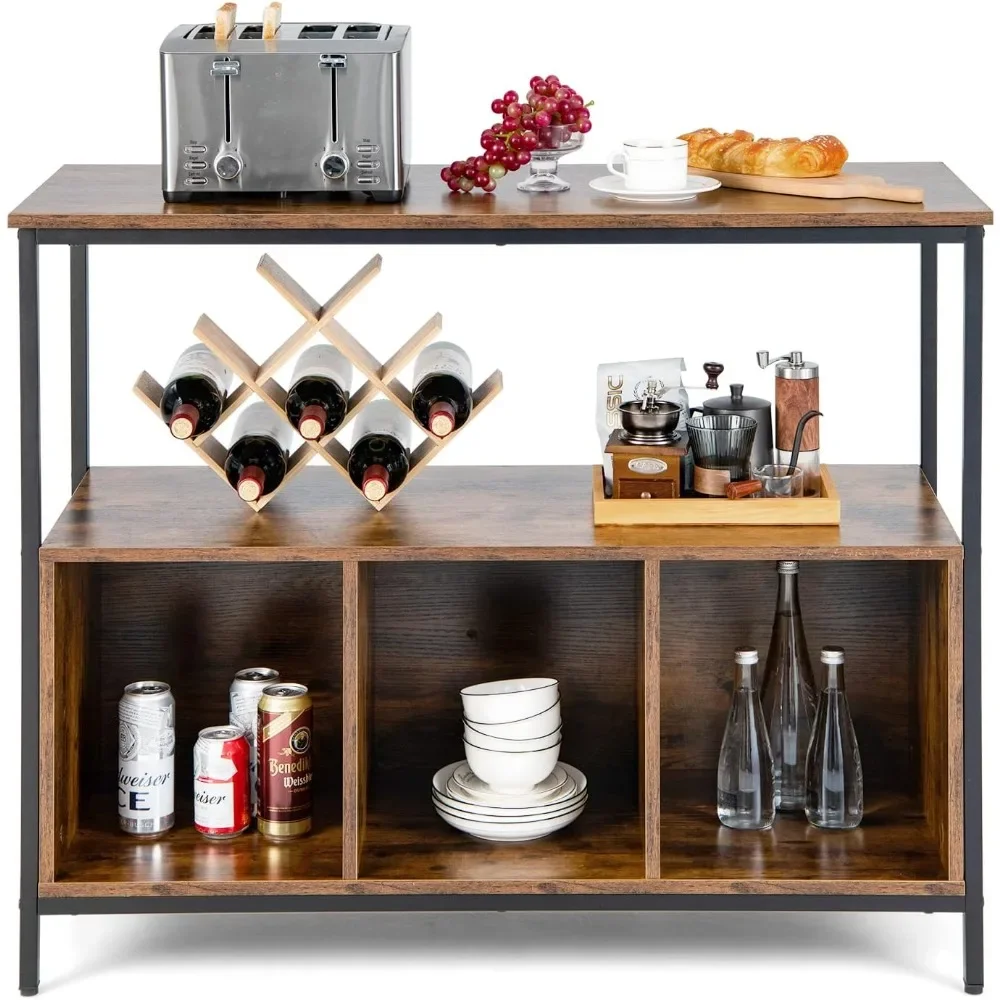 Buffet Cabinet with Open Shelves, Freestanding Kitchen Cabinet with Cube Compartments, Coffee Bar Credenza Sideboard Cabinet
Buffet Cabinet with Open Shelves, Freestanding Kitchen Cabinet with Cube Compartments, Coffee Bar Credenza Sideboard Cabinet