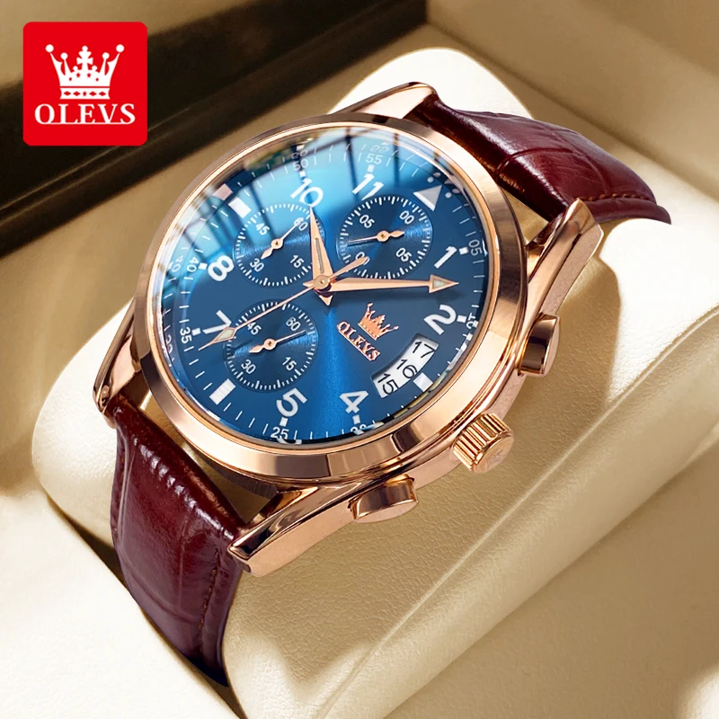 OLEVS 2878 Классические мужские часы с кожаным ремешком, водонепроницаемый светящийся календарь с тремя маленькими циферблатами Мужские часы
OLEVS 2878 Классические мужские часы с кожаным ремешком, водонепроницаемый светящийся календарь с тремя маленькими циферблатами Мужские часы
