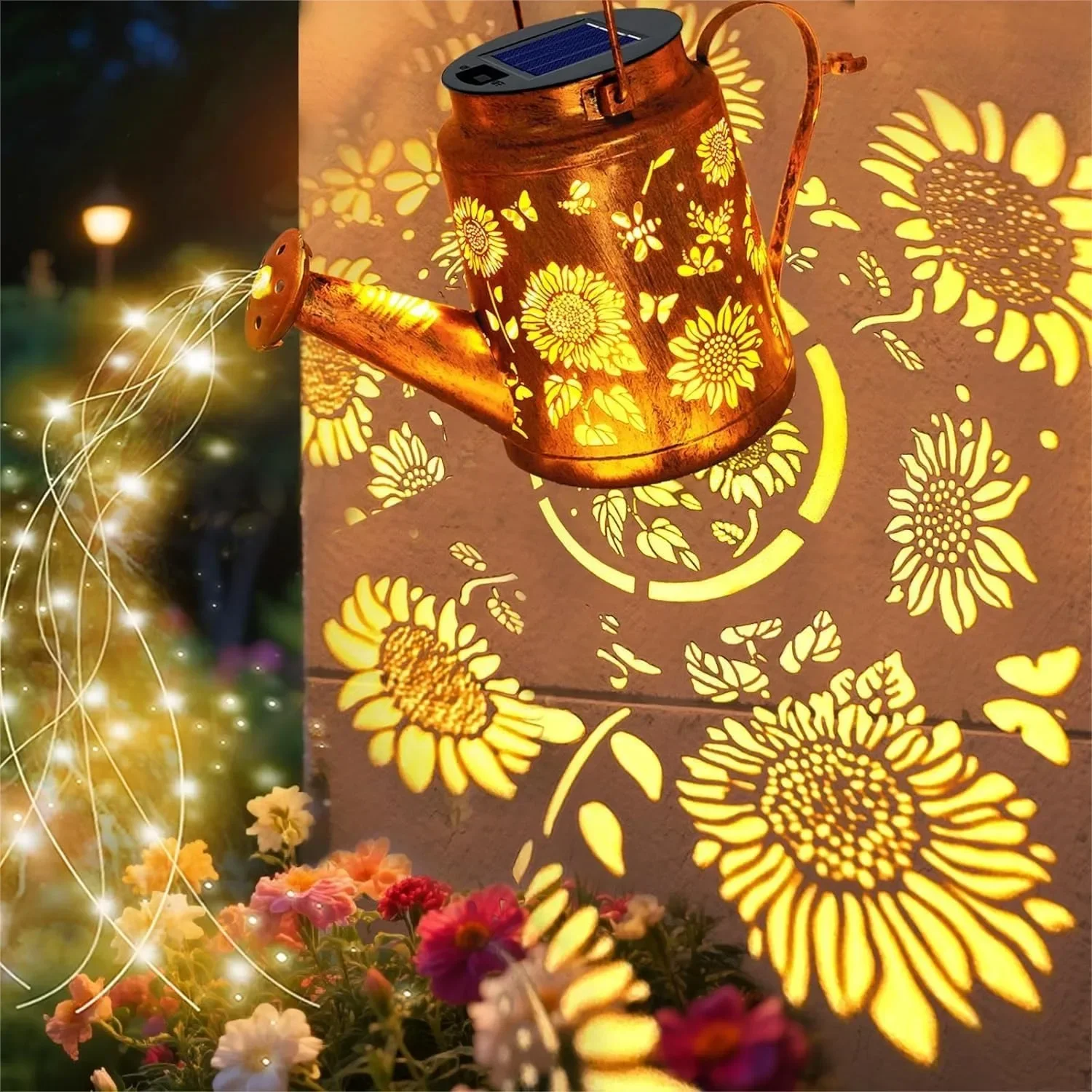 Solar Watering Can Light with Sunflower Design, Hanging Lantern for Garden Patio Yard Decor, Gift for Mom
Solar Watering Can Light with Sunflower Design, Hanging Lantern for Garden Patio Yard Decor, Gift for Mom