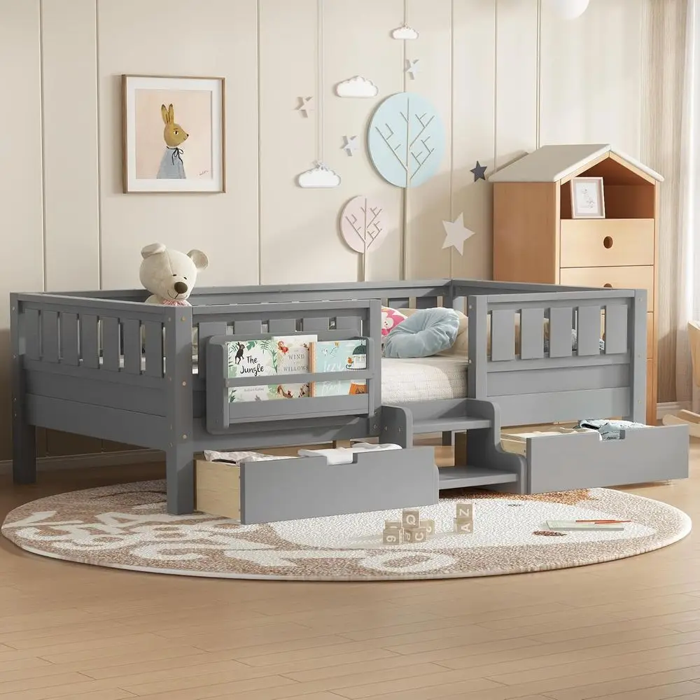 emave Twin Bed with Slats and Stairs, Twin Size Platorm Bed e with ence, Bookshel and Storage Ders, Easy Assemble Beds or Kids,
emave Twin Bed with Slats and Stairs, Twin Size Platorm Bed e with ence, Bookshel and Storage Ders, Easy Assemble Beds or Kids,
