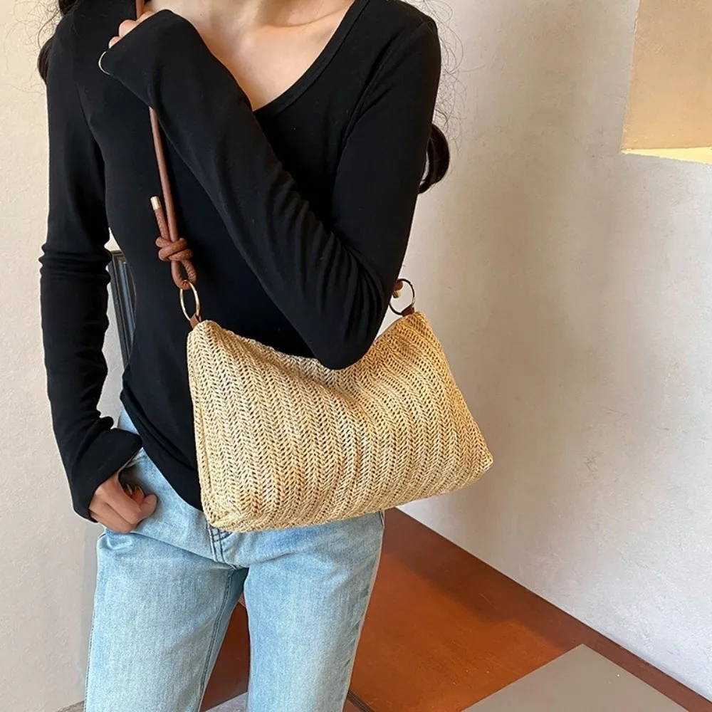 Hollow Weave Straw Bag Beach Handbag Bohemian Style Beach Crossbody Bag Underarm Bag Large Capacity Raffia Shoulder Bag
Hollow Weave Straw Bag Beach Handbag Bohemian Style Beach Crossbody Bag Underarm Bag Large Capacity Raffia Shoulder Bag