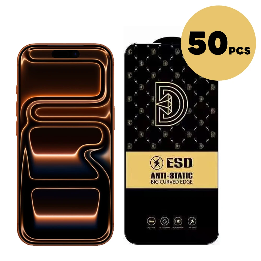50Pcs ESD For iPhone 17 Air Pro Max 16 15 14 Plus 13 12 11 XR X Tempered Glass Film Full Covering Silk Printing Screen Protector
50Pcs ESD For iPhone 17 Air Pro Max 16 15 14 Plus 13 12 11 XR X Tempered Glass Film Full Covering Silk Printing Screen Protector