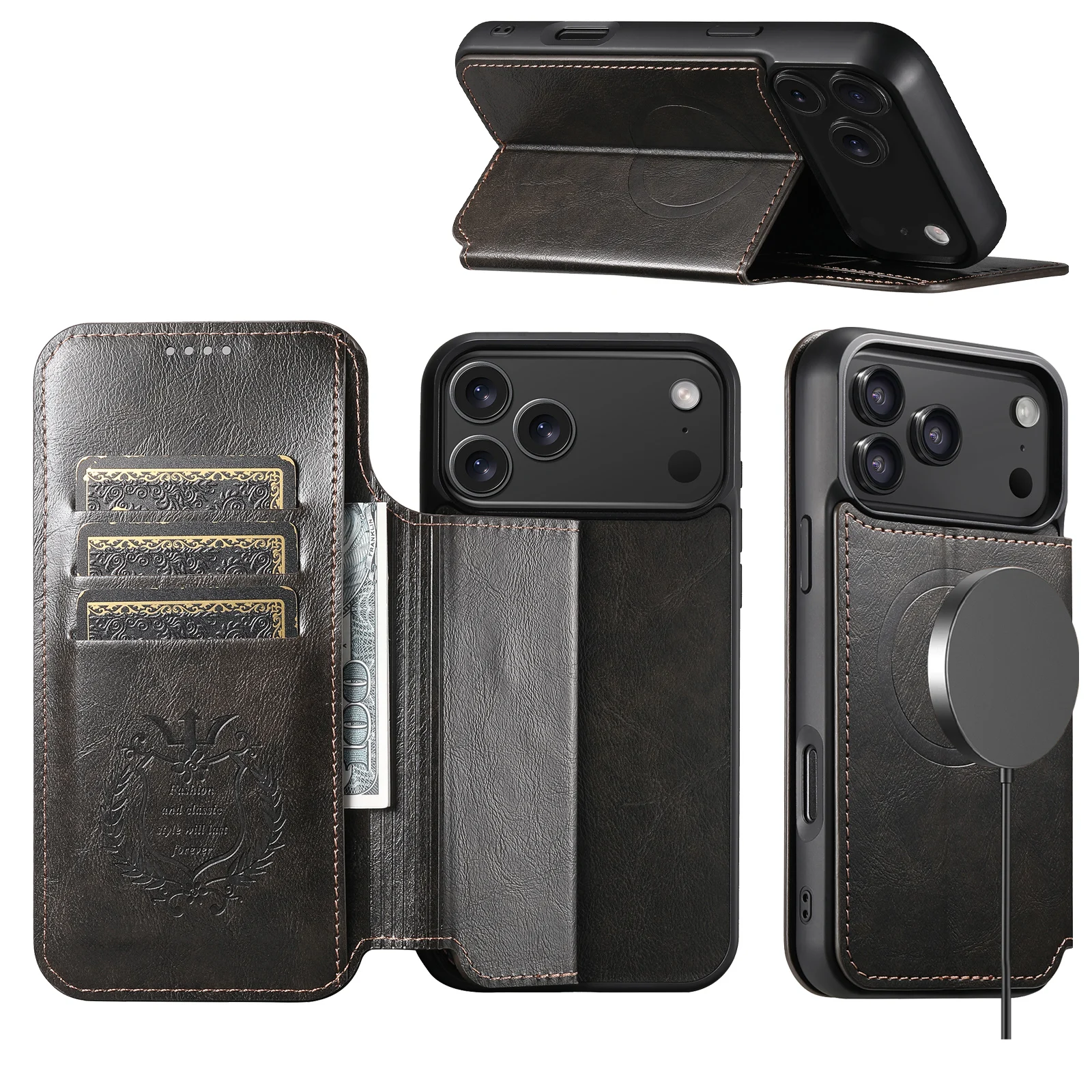 SUTENI Faux Leather Wireless Charging Card Holder Stand Wallet Magnetic buckle Phone Case For iPhone 17 Pro Max 16 Plus 15 14 13
SUTENI Faux Leather Wireless Charging Card Holder Stand Wallet Magnetic buckle Phone Case For iPhone 17 Pro Max 16 Plus 15 14 13