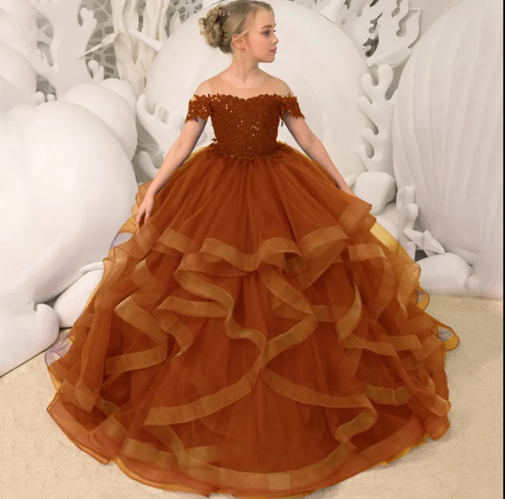Customized Flower Girl Dresses Grape Purple Floral Appliques Tiered With Trailing For Wedding Birthday Party Banquet Gown
Customized Flower Girl Dresses Grape Purple Floral Appliques Tiered With Trailing For Wedding Birthday Party Banquet Gown
