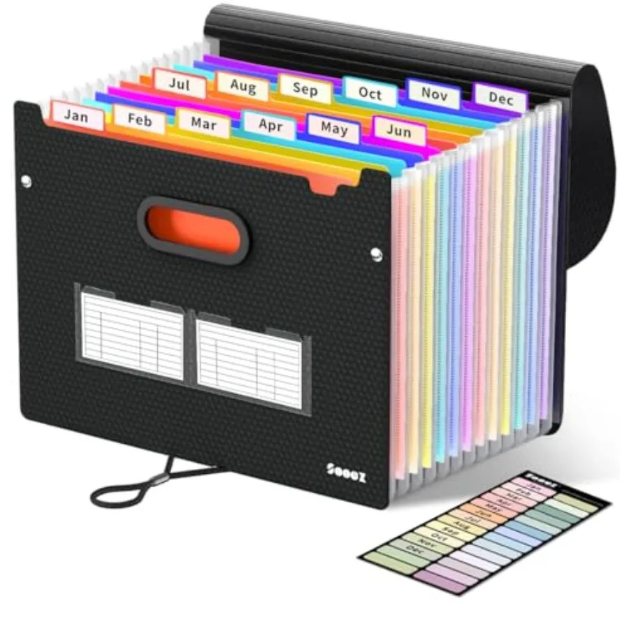Upgraded Accordion File Organizer, Expanding File Folder with Deeper 12 Pockets - Never Cover Up Index Tabs, Monthly Bill Paper
Upgraded Accordion File Organizer, Expanding File Folder with Deeper 12 Pockets - Never Cover Up Index Tabs, Monthly Bill Paper