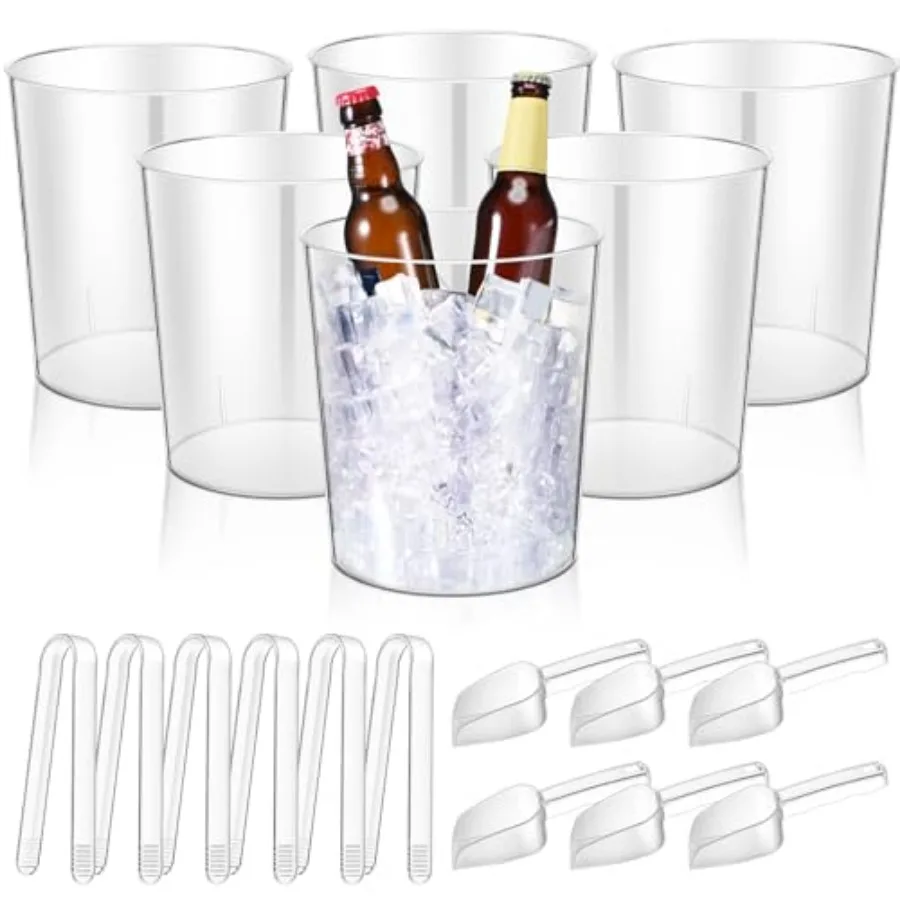 Norme 18 Pcs Plastic Ice Bucket for Parties 5L Clear Wine Bottle Chiller with Handles Round Beverage Tub with Plastic Ice Scoop
Norme 18 Pcs Plastic Ice Bucket for Parties 5L Clear Wine Bottle Chiller with Handles Round Beverage Tub with Plastic Ice Scoop