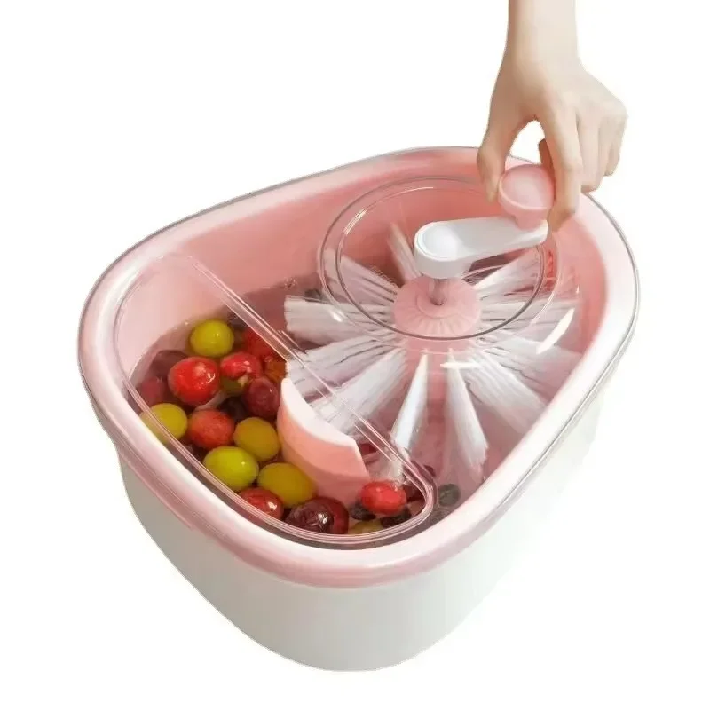 Custom logo hand rotation fruit cleaning device fruit vegetable cleaner with washing bowl Fruit Vegetable washer Spinner Brush
Custom logo hand rotation fruit cleaning device fruit vegetable cleaner with washing bowl Fruit Vegetable washer Spinner Brush