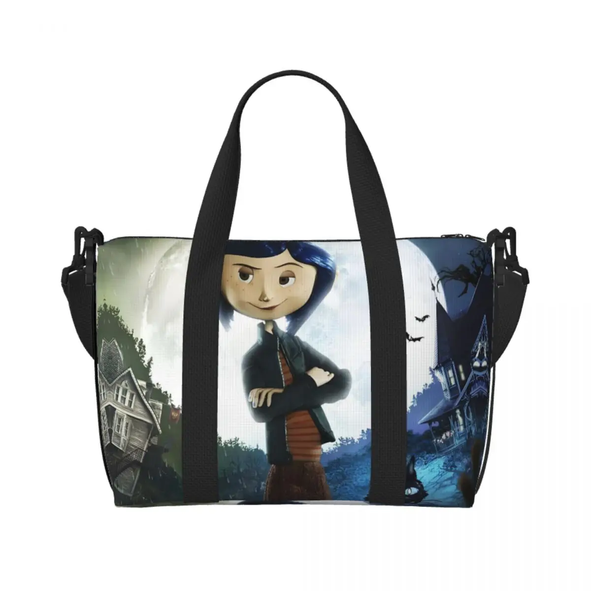 Custom Coraline Twitchy Witchy Girl Tote Bag Women Large Capacity Scary Movie Cartoon Beach Gym Travel Bags
Custom Coraline Twitchy Witchy Girl Tote Bag Women Large Capacity Scary Movie Cartoon Beach Gym Travel Bags