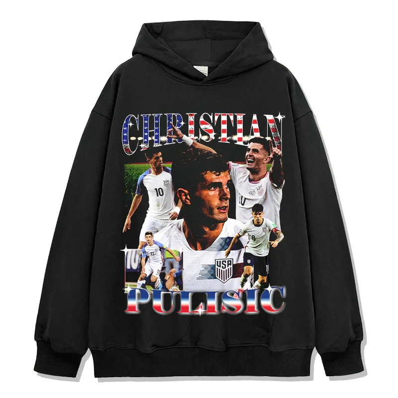 Звездный игрок Christian Pulisic Уличная одежда с узором и принтом, толстовка с длинными рукавами, хлопковая мужская и женская хлопковая дышащая толстовка в стиле ретро
Звездный игрок Christian Pulisic Уличная одежда с узором и принтом, толстовка с длинными рукавами, хлопковая мужская и женская хлопковая дышащая толстовка в стиле ретро