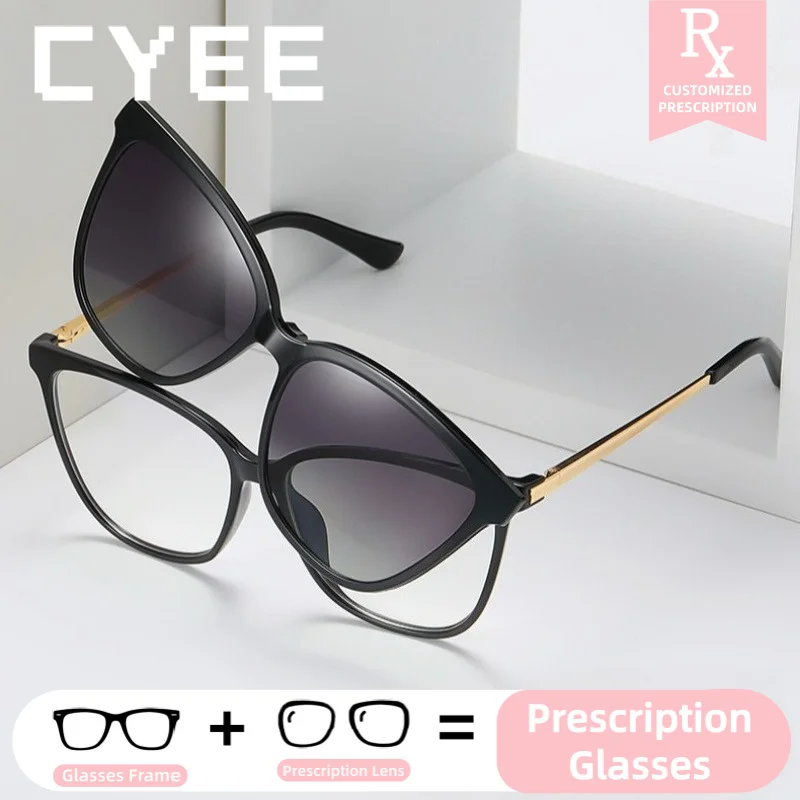 CYEE Two Color Sunglasses Anti Blue Ray Optical Glasses Women Prescription Reading Eyewear Personalized Magnetic Clip Eyeglasses
CYEE Two Color Sunglasses Anti Blue Ray Optical Glasses Women Prescription Reading Eyewear Personalized Magnetic Clip Eyeglasses