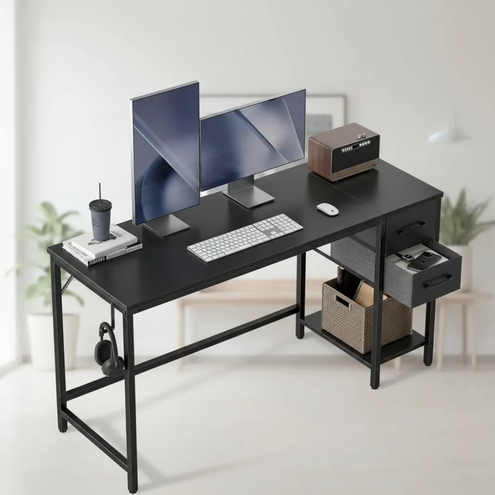 47 Inch Modern Computer Desk with 2 Drawers, Small Writing Table for Home Office Study Gaming
47 Inch Modern Computer Desk with 2 Drawers, Small Writing Table for Home Office Study Gaming