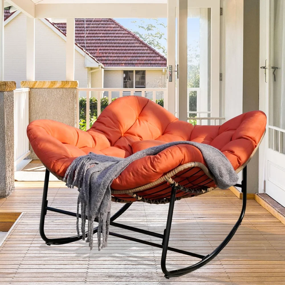 Papasan Rocking Chair,Patio Chairs Indoor with Pillow,Egg-Shaped Rocking Chair Outdoor, All-Weather Wicker Rocker for Garden
Papasan Rocking Chair,Patio Chairs Indoor with Pillow,Egg-Shaped Rocking Chair Outdoor, All-Weather Wicker Rocker for Garden