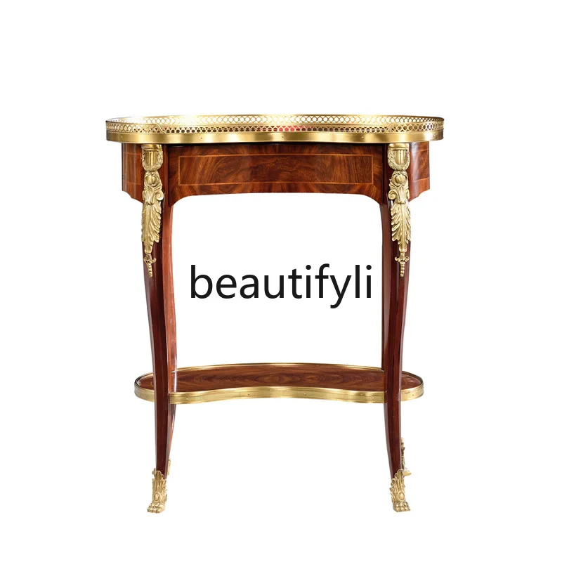 French New Chinese Style Pure Copper Edged Double-layer Small Corner Table Vintage Peach Core Wood Living Room Sofa
French New Chinese Style Pure Copper Edged Double-layer Small Corner Table Vintage Peach Core Wood Living Room Sofa