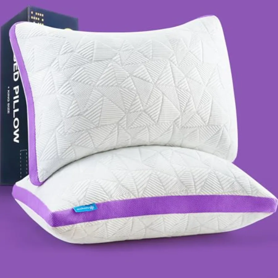 Cooling Pillows Set of 2 for hot sleepers, shredded memory foam, gray, breathable gel-infused fabric with adjustable loft and e
Cooling Pillows Set of 2 for hot sleepers, shredded memory foam, gray, breathable gel-infused fabric with adjustable loft and e