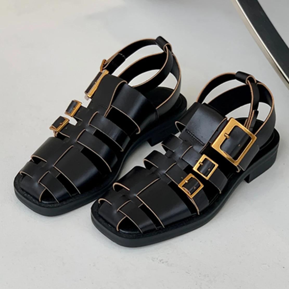 Jenny&Dave Roman Retro Fashion Leather Sandals Women's 2024 Spring And Summer New Casual Flat Shoes
Jenny&Dave Roman Retro Fashion Leather Sandals Women's 2024 Spring And Summer New Casual Flat Shoes