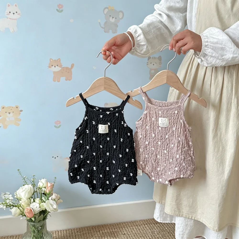 3-24M Summer Cute Baby Girls Cami Bodysuit Soft Cotton Polka Dot Sleeveless One Piece Casual Black Infant Bodysuit
3-24M Summer Cute Baby Girls Cami Bodysuit Soft Cotton Polka Dot Sleeveless One Piece Casual Black Infant Bodysuit