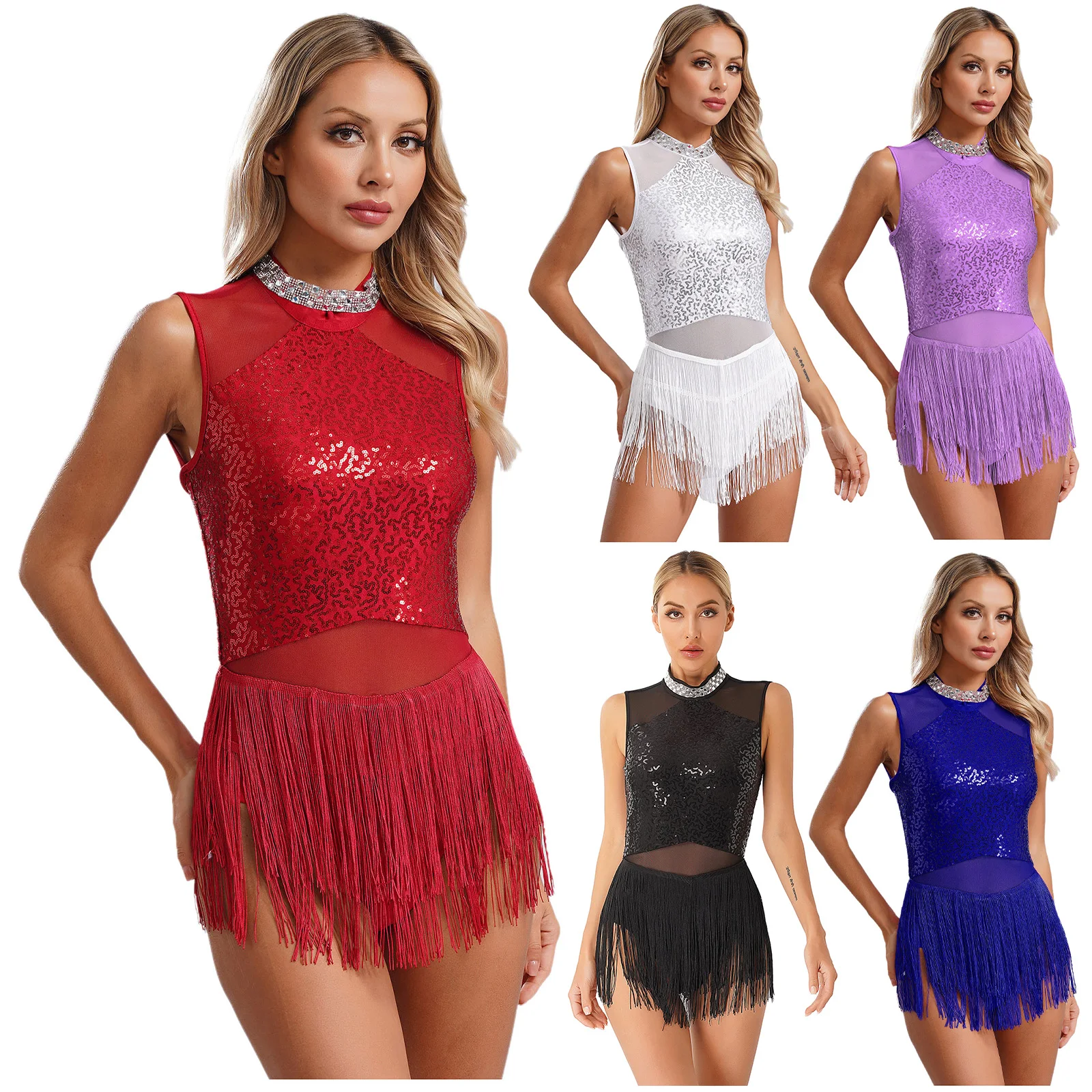 Womens Rhinestone Ballet Leotard Dress Gymnastics Workout Modern Latin Jazz Dancing Stage Performance Ballerina Princess Costume
Womens Rhinestone Ballet Leotard Dress Gymnastics Workout Modern Latin Jazz Dancing Stage Performance Ballerina Princess Costume