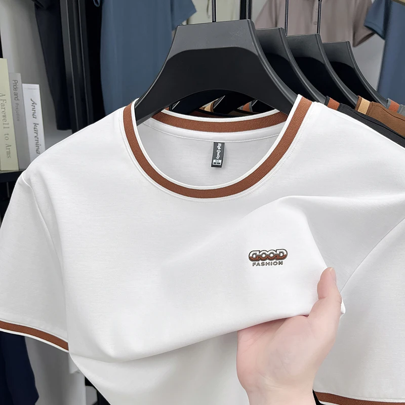 YEAE Color-blocking White Short-sleeved T-shirt Men's 2025 New Summer Solid Color Versatile Half-sleeved Base Shirt Casual Top
YEAE Color-blocking White Short-sleeved T-shirt Men's 2025 New Summer Solid Color Versatile Half-sleeved Base Shirt Casual Top