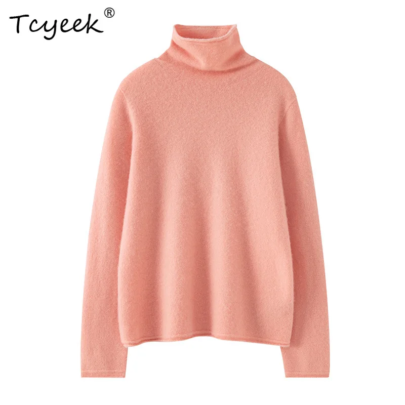 Tcyeek, 100%Pure Cashmere Elegant Sweaters, Women High Collar Solid, Fashion Bottom Knitted Pullovers, Autumn Winter T48258QM
Tcyeek, 100%Pure Cashmere Elegant Sweaters, Women High Collar Solid, Fashion Bottom Knitted Pullovers, Autumn Winter T48258QM
