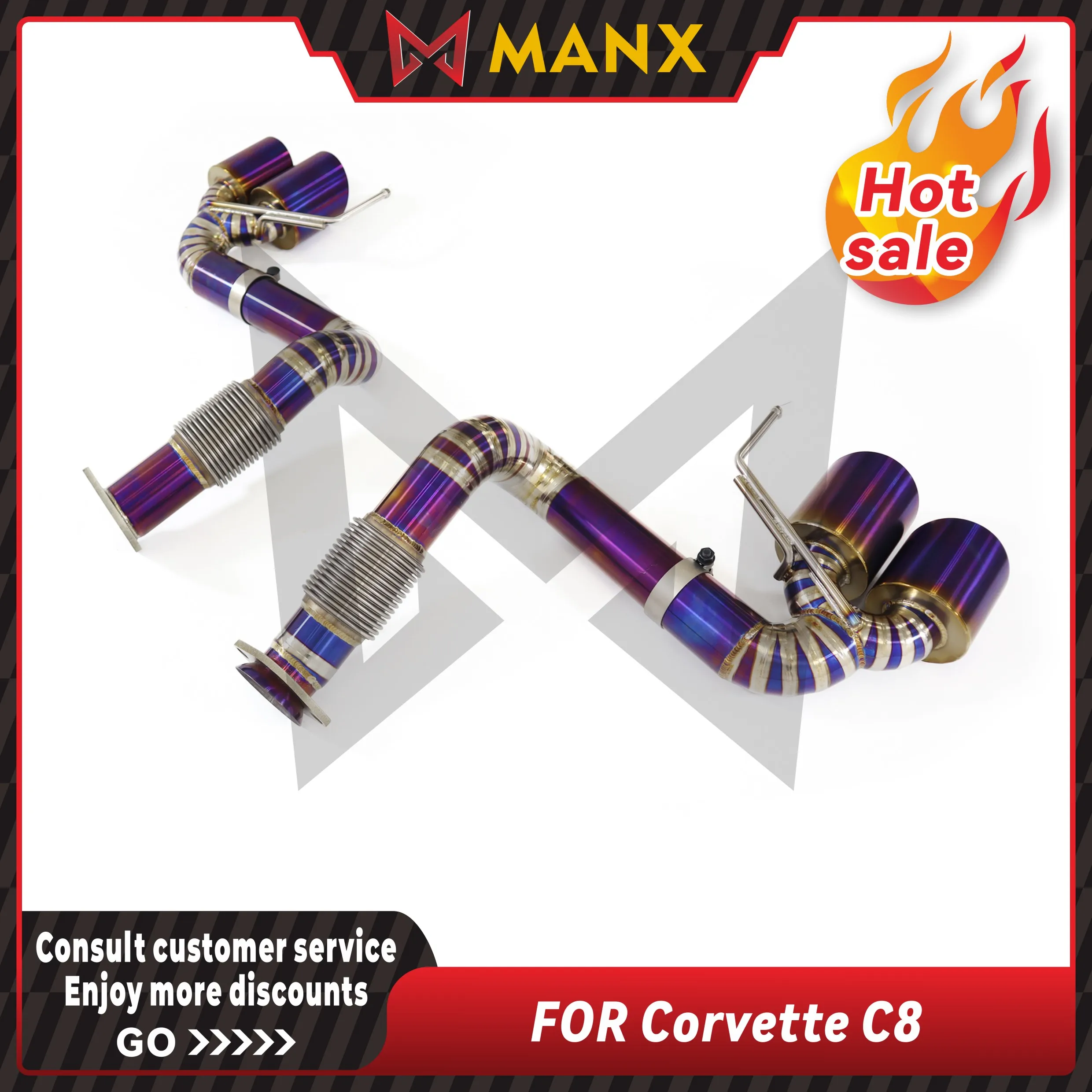 Titanium alloy Catback straight-through exhaust Performance Auto Exhaust pipe for Corvette C8 Without valve
Titanium alloy Catback straight-through exhaust Performance Auto Exhaust pipe for Corvette C8 Without valve