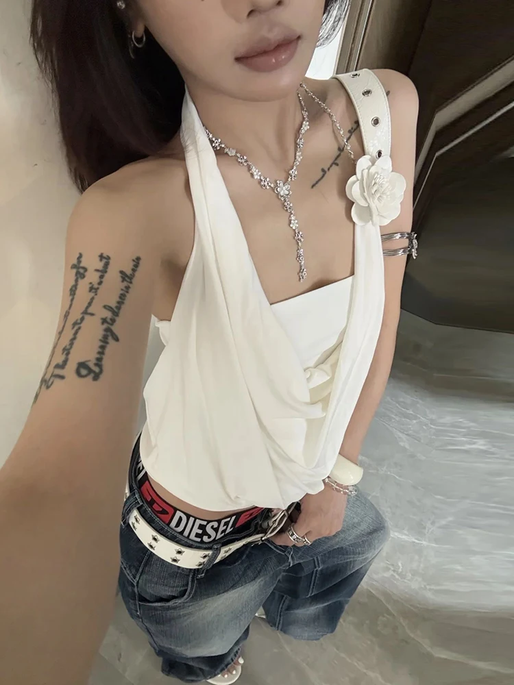 Weird Puss Y2K Chic Tube Top+Swing Collar Vest Chain Halter Sexy Backless Sleeveless 3d Flowers Daily Summer Trend Commute Tees
Weird Puss Y2K Chic Tube Top+Swing Collar Vest Chain Halter Sexy Backless Sleeveless 3d Flowers Daily Summer Trend Commute Tees