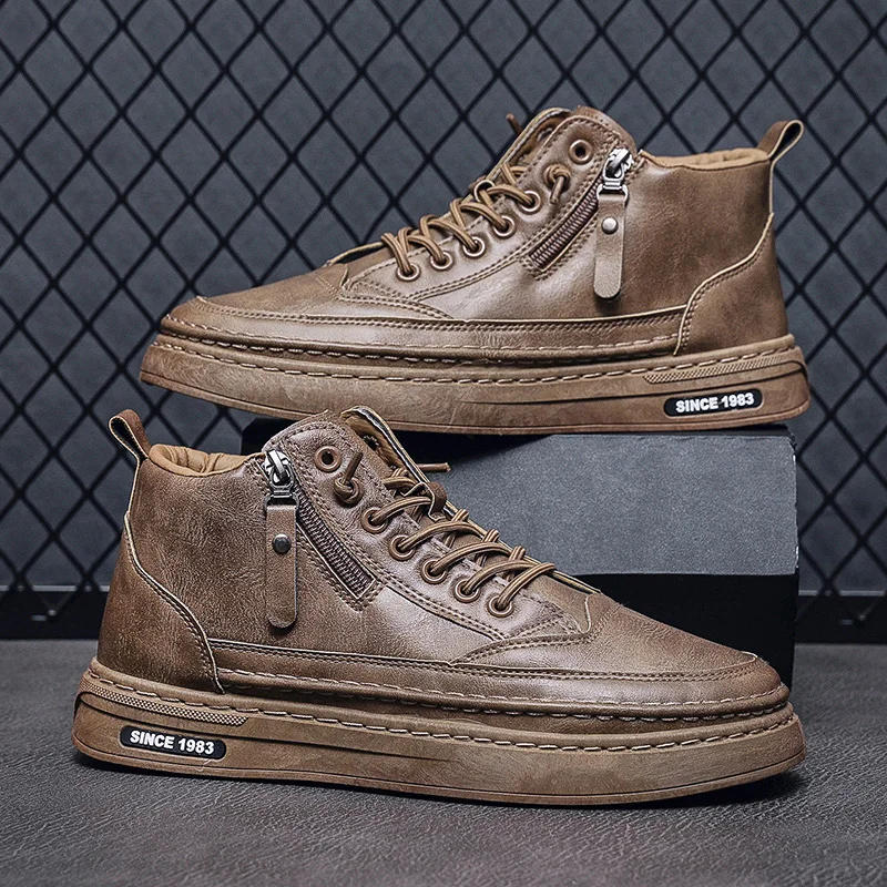 YUYIN Men's High-Top Leather Fashion Cotton Shoes Fashion Winter Ankle Boots Business Casual Outdoor Shoes Men's Sneakers
YUYIN Men's High-Top Leather Fashion Cotton Shoes Fashion Winter Ankle Boots Business Casual Outdoor Shoes Men's Sneakers