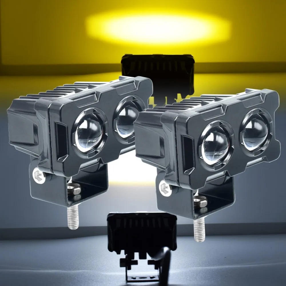 Motorcycle LED Spotlight Double Lens Motorcycles Auxiliary Fog Lamp Dual Color White Yellow Light
Motorcycle LED Spotlight Double Lens Motorcycles Auxiliary Fog Lamp Dual Color White Yellow Light 