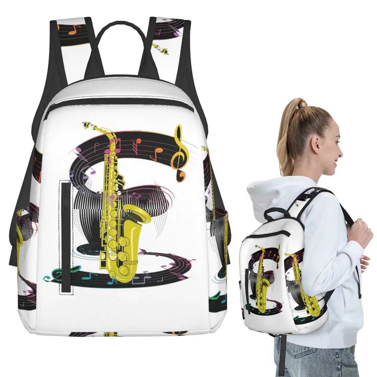 Saxophone Player - Music Art Girls Y2k Graphic Backpack Student BookBag Children School Bag Computer Shoulder Bags Men Women
Saxophone Player - Music Art Girls Y2k Graphic Backpack Student BookBag Children School Bag Computer Shoulder Bags Men Women