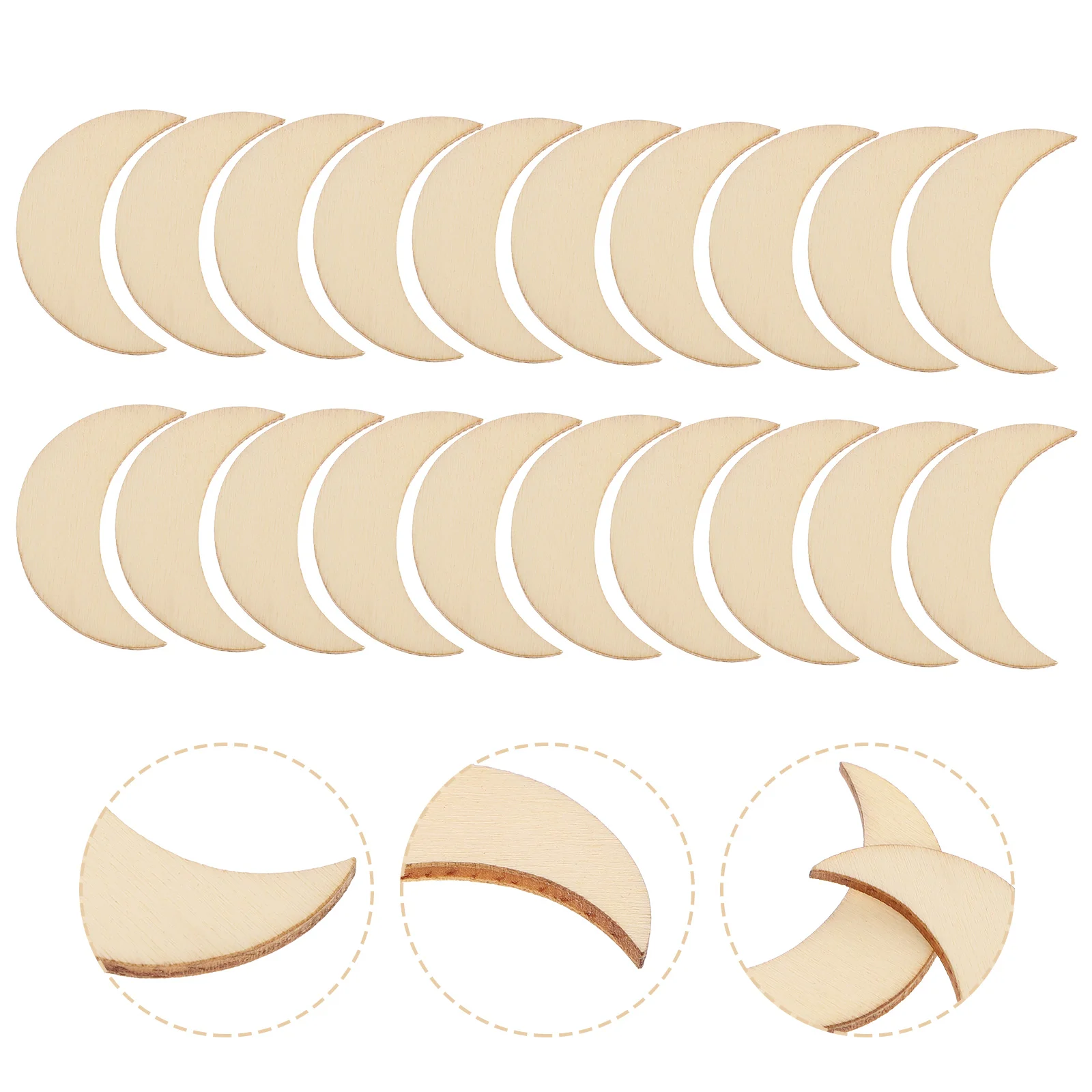 20 Pcs Wooden Moon Chips DIY Slice Blank Shape Hanging Ornament Material Pendant Christmas For Slices of The Lid
20 Pcs Wooden Moon Chips DIY Slice Blank Shape Hanging Ornament Material Pendant Christmas For Slices of The Lid