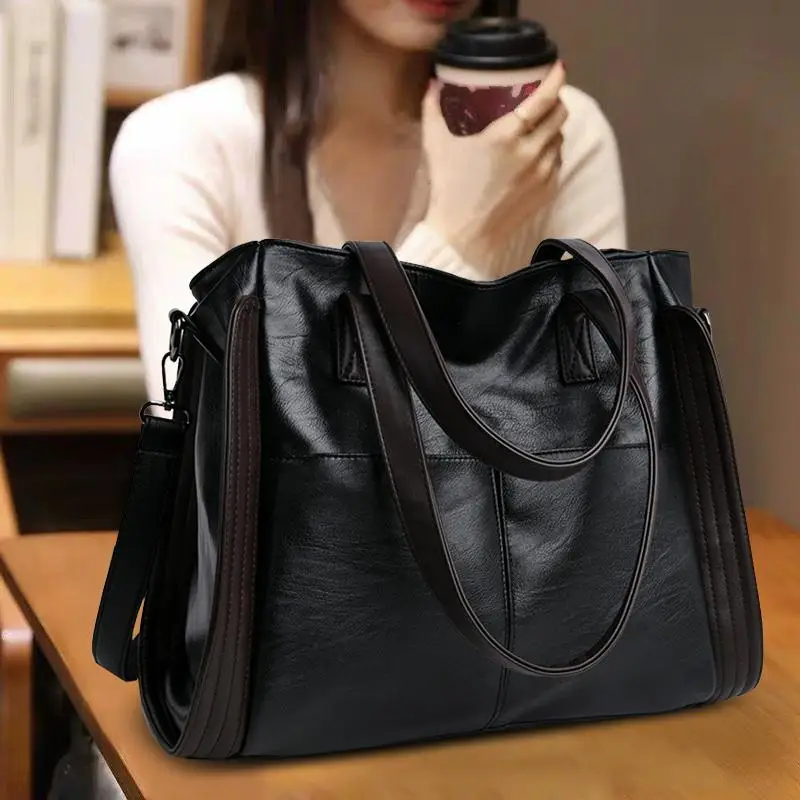 Large Capacity Soft Leather Handbag Women's 2023 New Fashion Shoulder Bag Crossbody Bag Stylish British Style Leisure Handbag
Large Capacity Soft Leather Handbag Women's 2023 New Fashion Shoulder Bag Crossbody Bag Stylish British Style Leisure Handbag