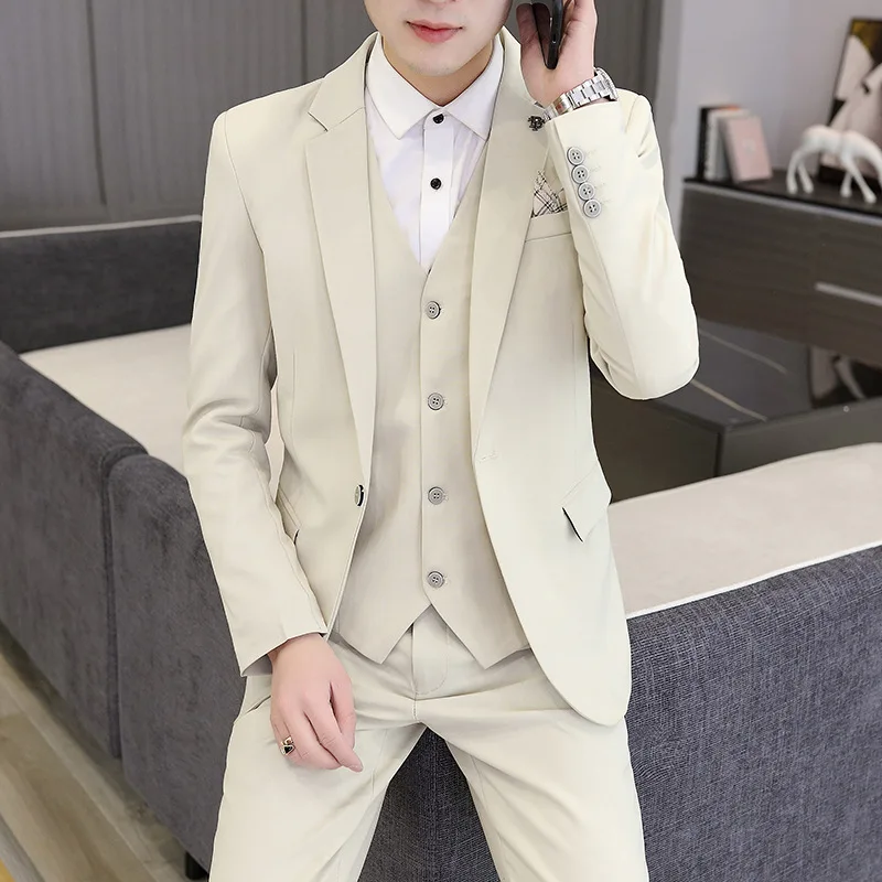 Men's Suit 3Piece Version Slim Fitting Trend Casual Formal Attire Suitable For Business Wedding Set Jacket Vest With Pants
Men's Suit 3Piece Version Slim Fitting Trend Casual Formal Attire Suitable For Business Wedding Set Jacket Vest With Pants