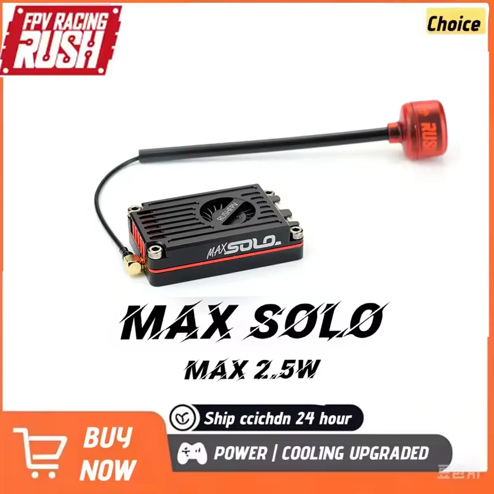 RUSH TANK MAX SOLO 5.8GHz 2.5W High Power 48CH VTX Video Transmitter with CNC shell for RC FPV Long Range Fixed-wing Drones DIY
RUSH TANK MAX SOLO 5.8GHz 2.5W High Power 48CH VTX Video Transmitter with CNC shell for RC FPV Long Range Fixed-wing Drones DIY