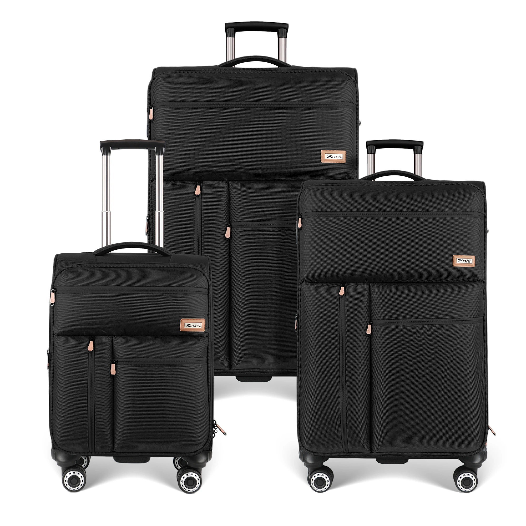 3 Piece Set Softside Luggage Upright Spinner Softshell Lightweight Suitcase Travel Set (26in/30in with 2" Expansion Gusset)
3 Piece Set Softside Luggage Upright Spinner Softshell Lightweight Suitcase Travel Set (26in/30in with 2" Expansion Gusset)