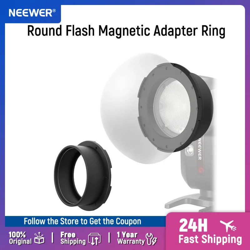 NEEWER Round Flash Magnetic Adapter Ring Silicone Magnetic Mount Holder Light Diffuser Attachment for Godox V1/V1 PRO
NEEWER Round Flash Magnetic Adapter Ring Silicone Magnetic Mount Holder Light Diffuser Attachment for Godox V1/V1 PRO