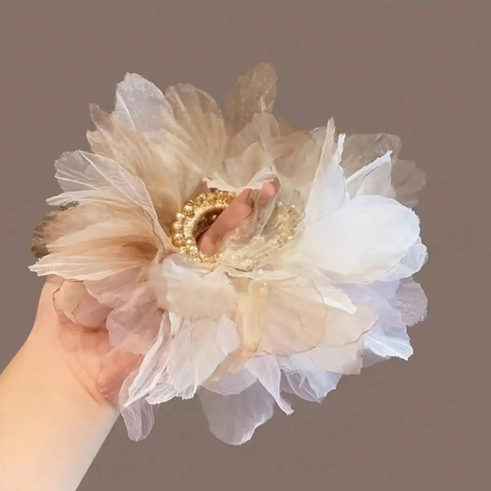 New 1pc Women's Elegant Light Pink Champagne High Elastic Hair Tie, Sheer Floral Scrunchie, Ponytail Hair Accessory For Date Or Dinner Hair Styling
New 1pc Women's Elegant Light Pink Champagne High Elastic Hair Tie, Sheer Floral Scrunchie, Ponytail Hair Accessory For Date Or Dinner Hair Styling