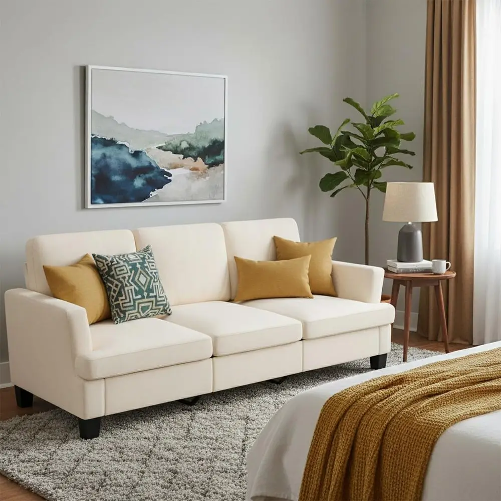 3 Seater Sofa for Living Room with Soft Deep Seats, Sofa 3 Seater in Linen, Upholstered Apartment Sofa with Armrests, Comfy Coz
3 Seater Sofa for Living Room with Soft Deep Seats, Sofa 3 Seater in Linen, Upholstered Apartment Sofa with Armrests, Comfy Coz