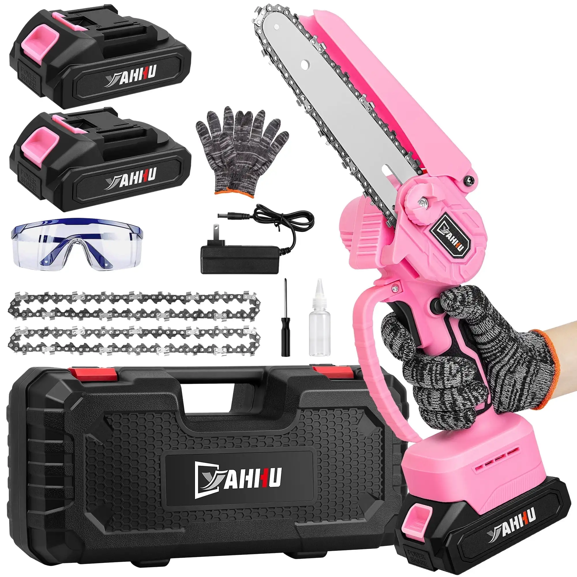 2025 New YAHHU 6 Inch Lovely Pink Mini Chainsaw, Portable Handheld Electric Cordless Chainsaw,21V Battery,New
2025 New YAHHU 6 Inch Lovely Pink Mini Chainsaw, Portable Handheld Electric Cordless Chainsaw,21V Battery,New