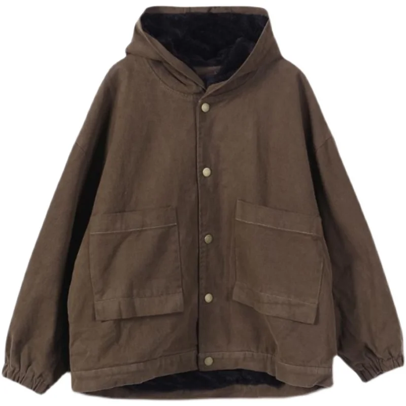 2023 Winter Padded Warm Cotton Padded Jacket Women Quilted Hooded Parka Loose Long Sleeve Tops Vintage Casual Femme Clothing
2023 Winter Padded Warm Cotton Padded Jacket Women Quilted Hooded Parka Loose Long Sleeve Tops Vintage Casual Femme Clothing