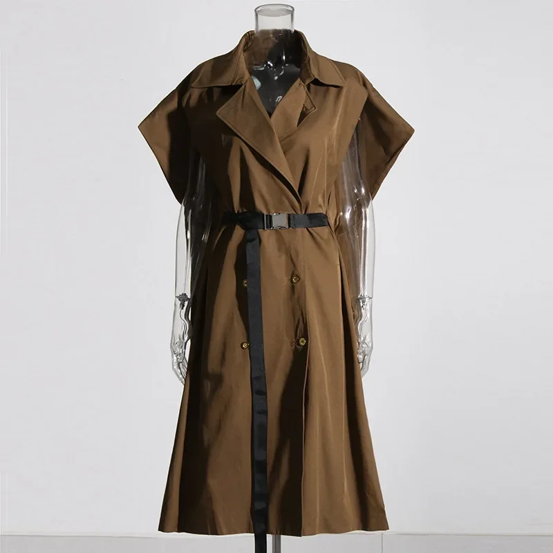 SuperAen Temperament Ladies Windbreaker Autumn 2024 New Fashion Solid Color Double-breasted Sleeveless Trench Coat for Women
SuperAen Temperament Ladies Windbreaker Autumn 2024 New Fashion Solid Color Double-breasted Sleeveless Trench Coat for Women