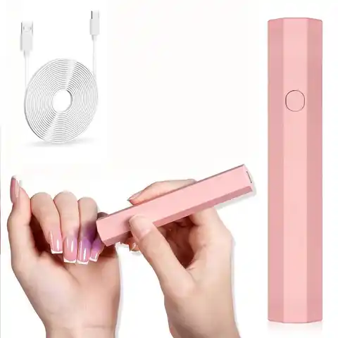 Máquina portátil para secar esmalte de uñas en gel, máquina para secar pegamento de esmalte de uñas en gel, lámpara de uñas portátil, mini lámpara secadora de uñas USB, batería de 180 mAh, luz LED UV para curar todo tipo de gel de uñas, herramienta para la creación de arte de uñas en casa y en salón.
