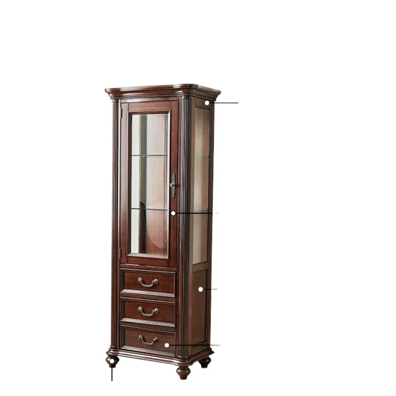American solid wood wine cabinet All solid wood gold wire teak retro living room high wine cabinet Wall display cabinet
American solid wood wine cabinet All solid wood gold wire teak retro living room high wine cabinet Wall display cabinet