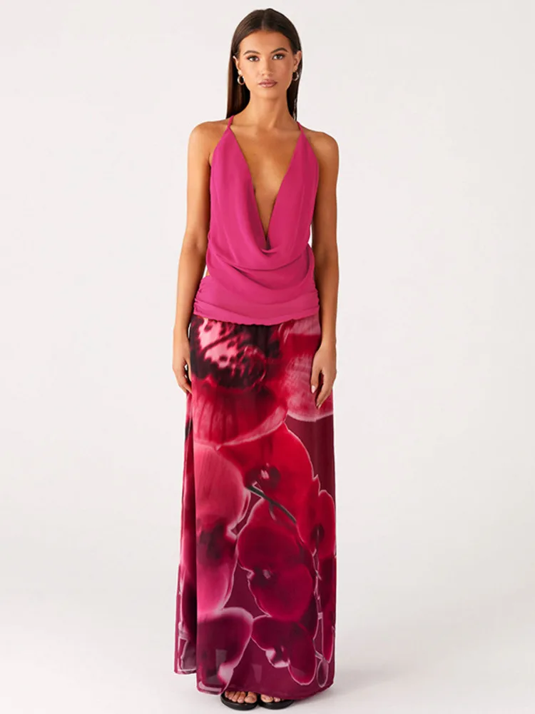 Mozision Mesh Print Sexy Dress Set Women Deep V Neck Tank Tops And Maxi Skirt Matching Sets Female Elegant Club Two Piece Set
Mozision Mesh Print Sexy Dress Set Women Deep V Neck Tank Tops And Maxi Skirt Matching Sets Female Elegant Club Two Piece Set